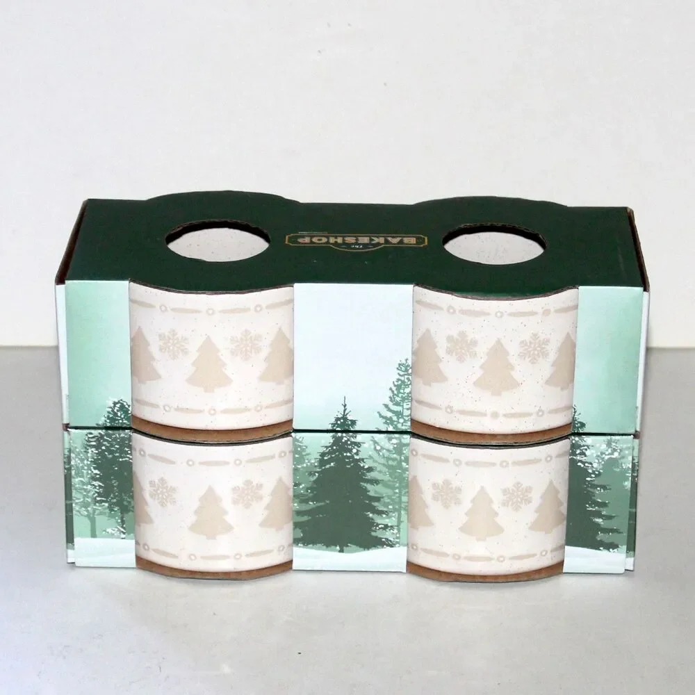 Set of 4 Ramekins The Bakeshop MasterClass winter Christmas tree snowflake bake